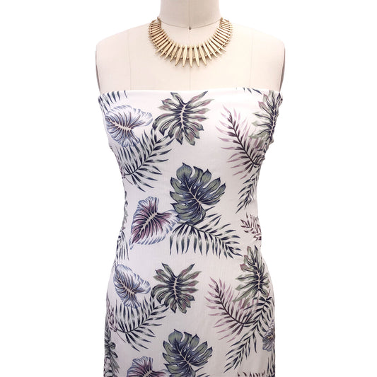 P-3009-636-IVORY-ANTIQUE-BLUE - PRINTED CREPON 100% RAYON CREPON