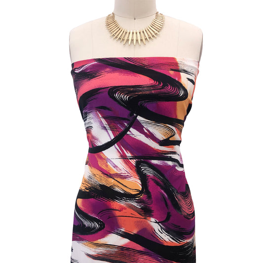 P-3010-754-DEEP-ORCHID-CORAL - PRINTED POLY MOROCCAN 100% POLY