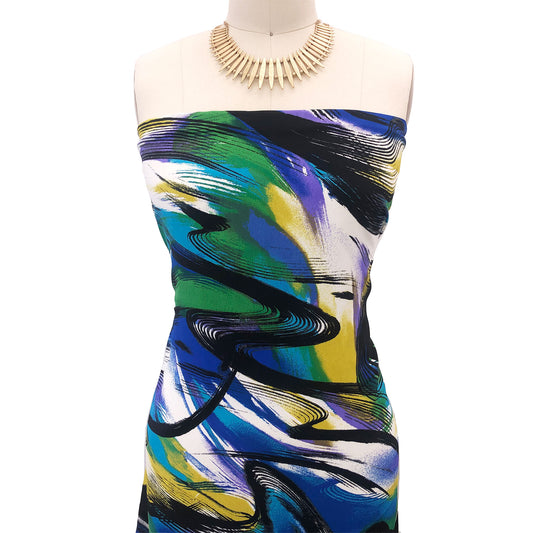 P-3010-754-ROYAL-KELLY-GREEN - PRINTED POLY MOROCCAN 100% POLY