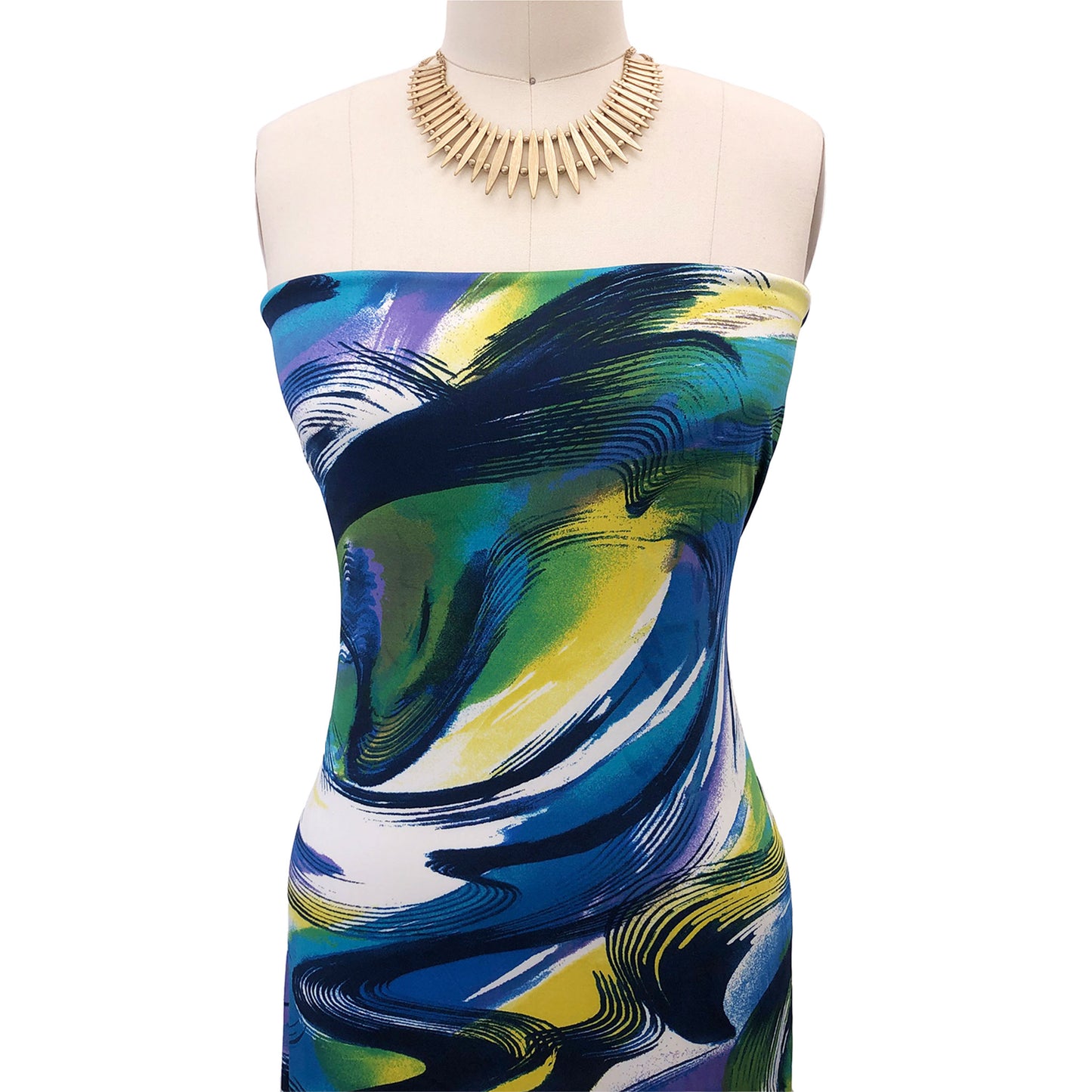 P-3010-800-NAVY-OCEAN-BLUE - PRINTED VENEZIA 92% POLY 8% SPANDEX