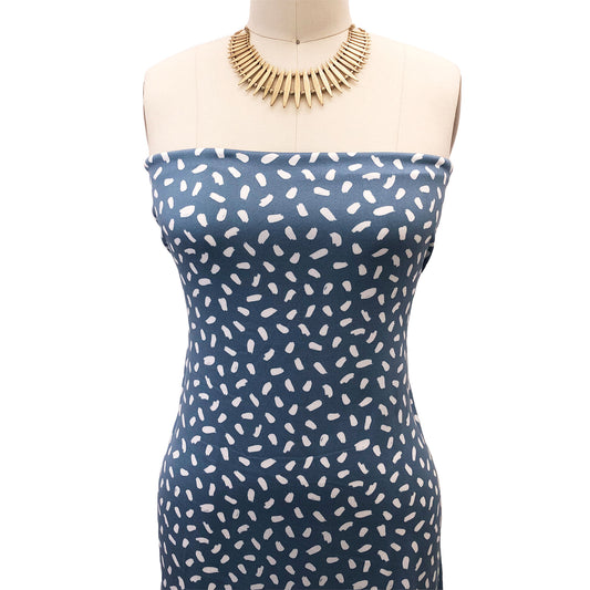 P-3012-668-DUSTY-BLUE-OFF-WHITE - PRINTED DTY 92% POLY 8% SPANDEX DTY DOUBLE SIDED BRUSH