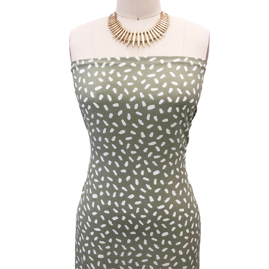 P-3012-754-SAGE-OFF-WHITE - PRINTED POLY MOROCCAN 100% POLY