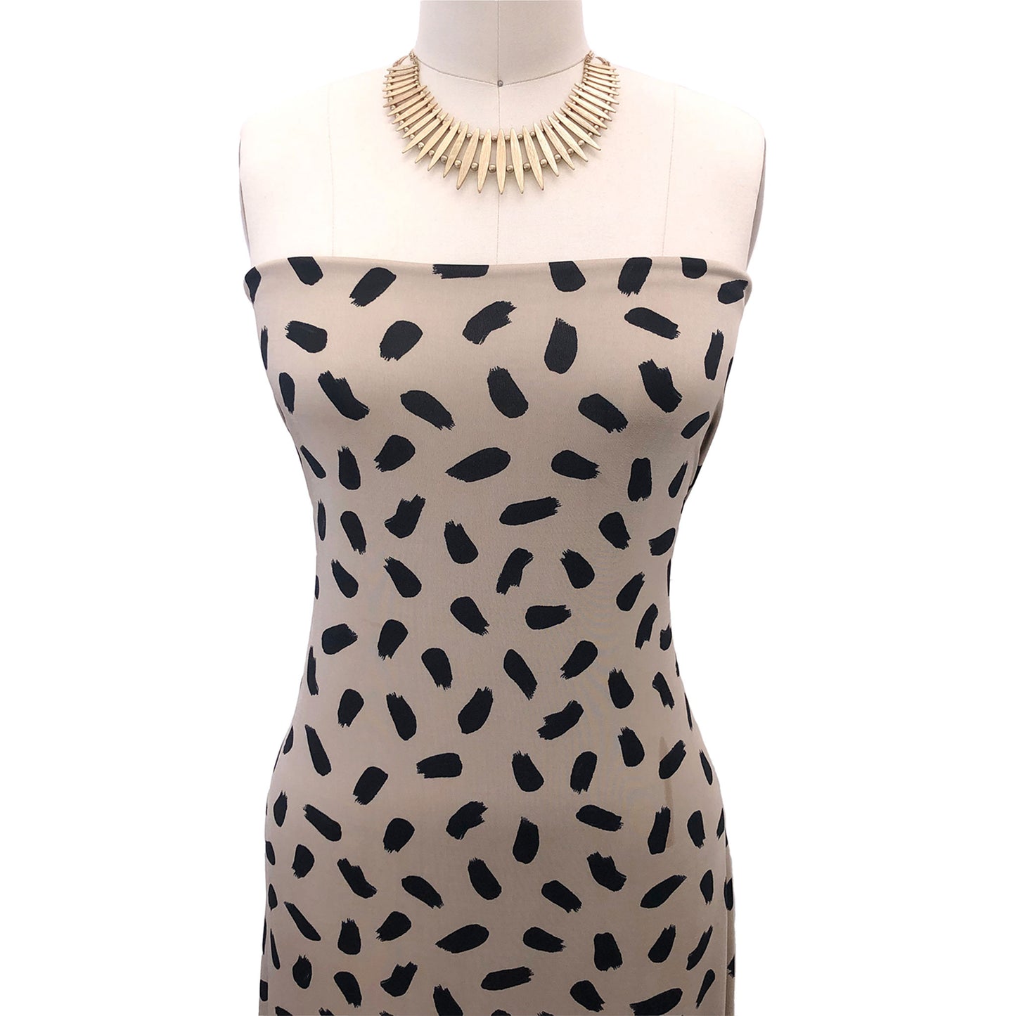 P-3013-800-SAND-BLACK - PRINTED VENEZIA 92% POLY 8% SPANDEX