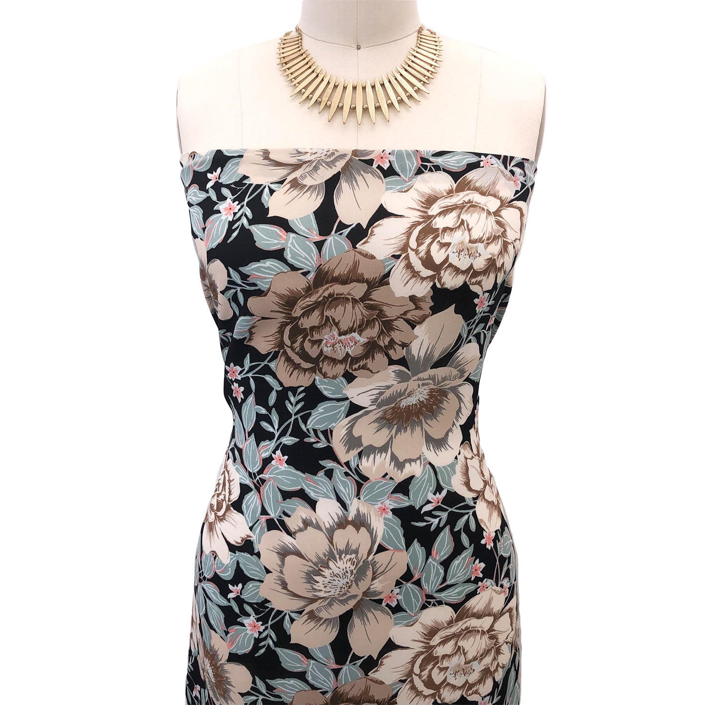 P-3017-504-BLACK-SAND-MOCHA - PRINTED WOOL DOBBY 100% POLYESTER