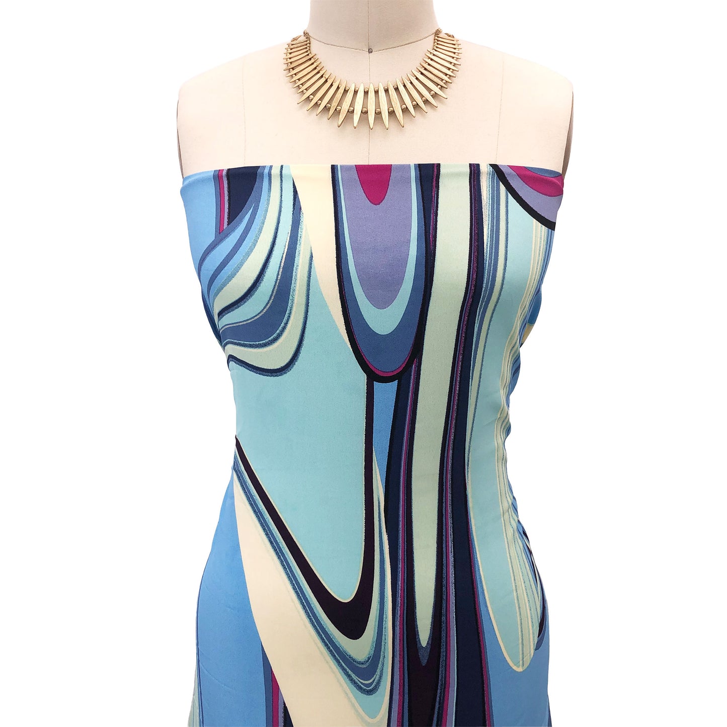 P-3019-754-BLUE-INDIGO - PRINTED POLY MOROCCAN 100% POLY