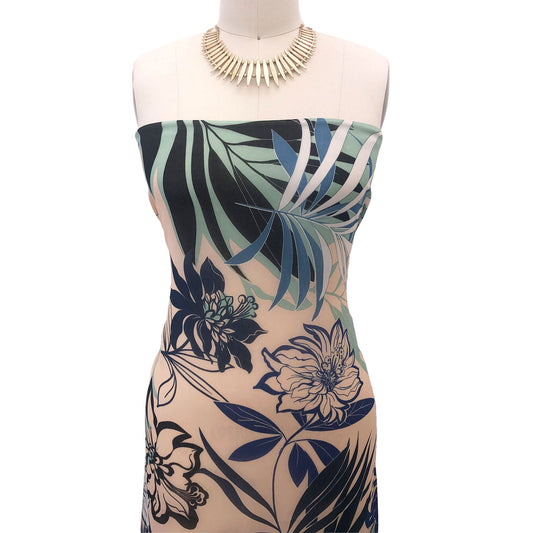 P-3020-501-TAN-MINT - PRINTED 100% POLYESTER HI MULTI CHIFFON WASH