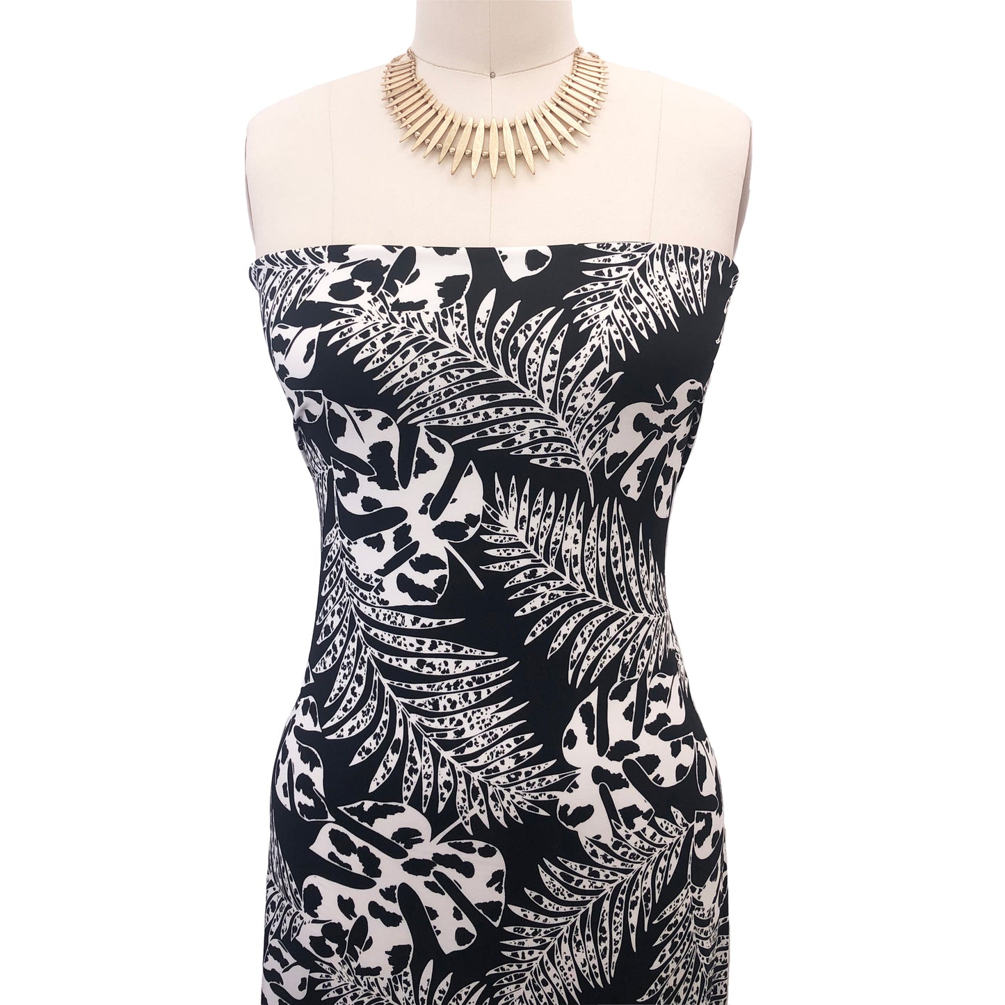 P-3021-800-BLACK-OFFWHITE - PRINTED VENEZIA 92% POLY 8% SPANDEX