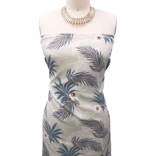 P-3033-754-SAGE-SMOKE-BLUE - PRINTED POLY MOROCCAN 100% POLY