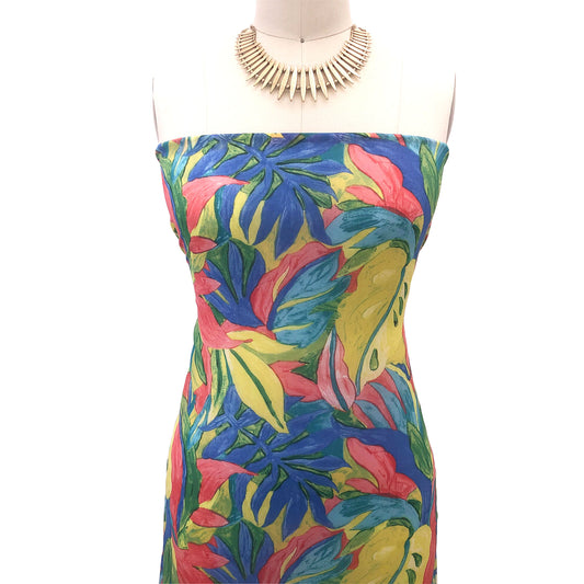 P-3037-501-BLUE-CORAL - PRINTED 100% POLYESTER HI MULTI CHIFFON WASH