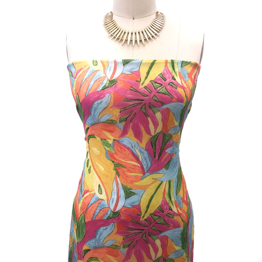 P-3037-501-FUCHSIA-DUSTY-AQUA - PRINTED 100% POLYESTER HI MULTI CHIFFON WASH