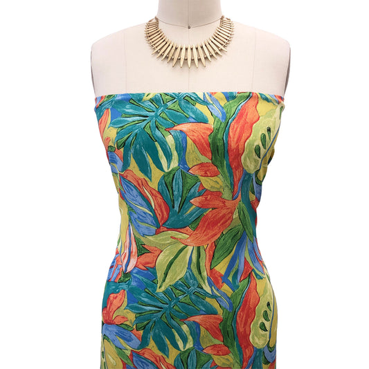 P-3037-754-TURQUOISE-TANGERINE - PRINTED POLY MOROCCAN 100% POLY