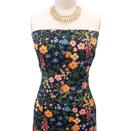 P-3040-504-NAVY-MANGO - PRINTED WOOL DOBBY 100% POLYESTER