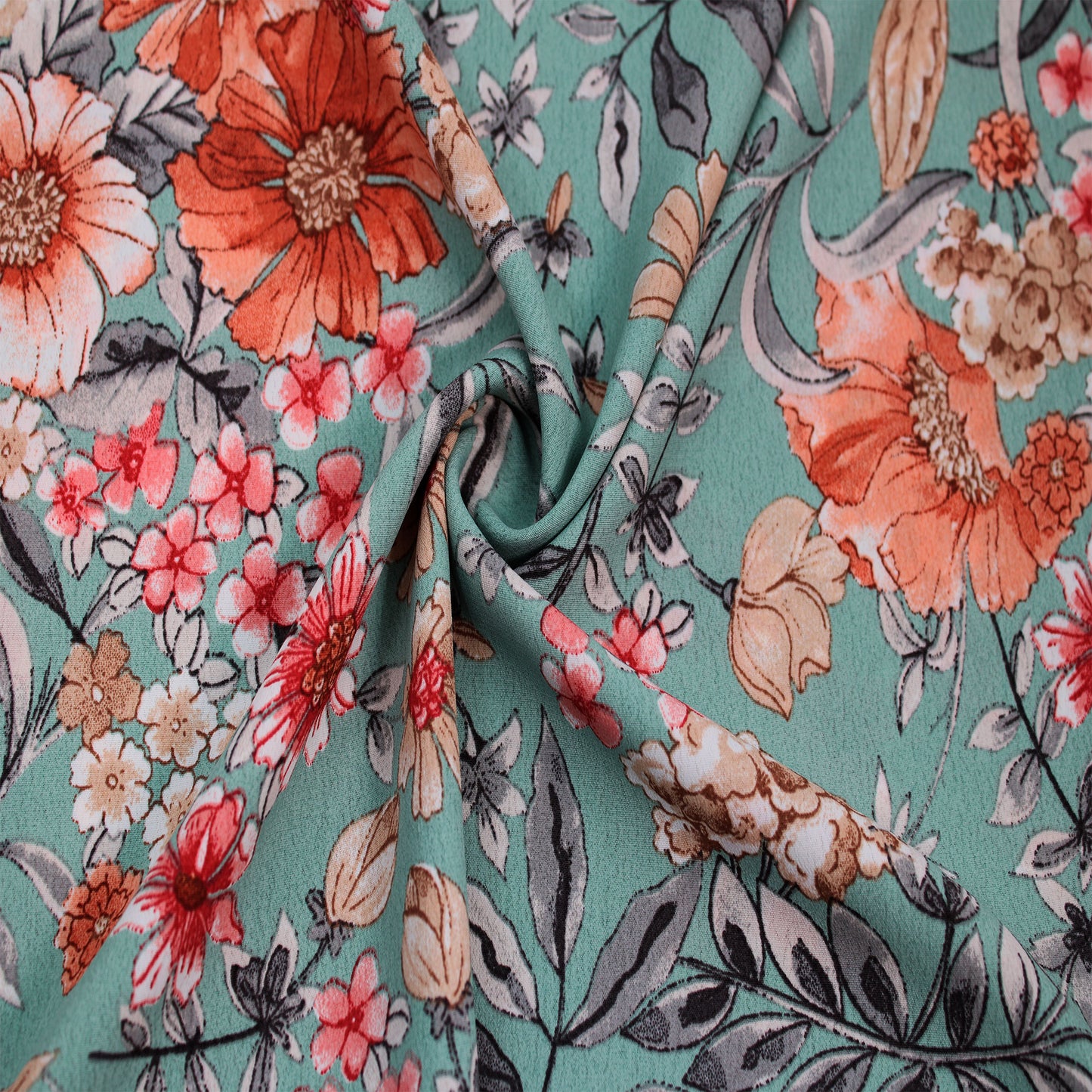 P-3059-754-EGGSHELL-BLUE-GINGER - PRINTED POLY MOROCCAN 100% POLY