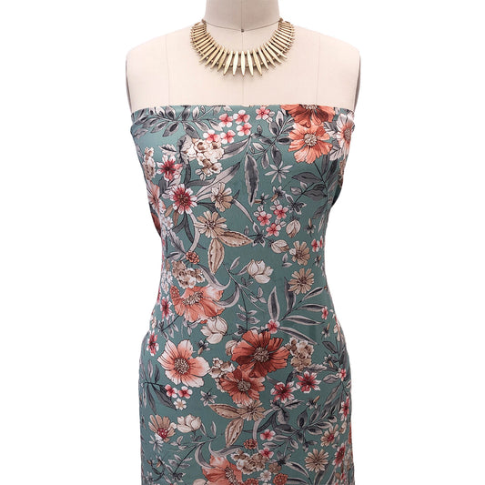 P-3059-754-EGGSHELL-BLUE-GINGER - PRINTED POLY MOROCCAN 100% POLY