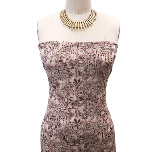 P-3069-636-LATTE-MOCHA PRINTED CREPON 100% RAYON CREPON