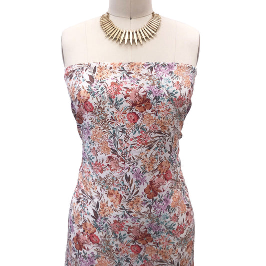 P-3070-754-IVORY-APRICOT - PRINTED POLY MOROCCAN 100% POLY