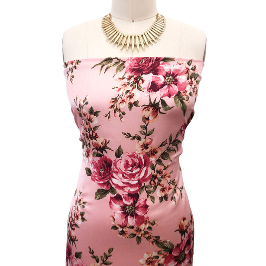P-3081-456-DUSTY-ROSE-PINK - PRINTED STRETCH SATIN 100% POLY