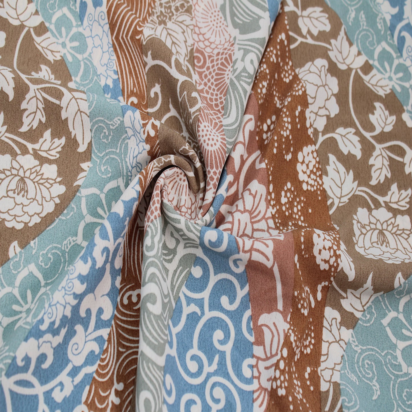 P-3091-754-CAMEL-SAGE - PRINTED POLY MOROCCAN 100% POLY