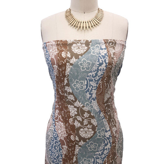 P-3091-754-CAMEL-SAGE - PRINTED POLY MOROCCAN 100% POLY