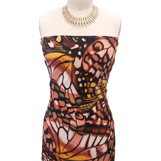 P-3107-754-BROWN-GOLD - PRINTED POLY MOROCCAN 100% POLY