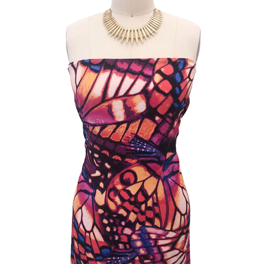 P-3107-754-FUCHSIA-MANGO - PRINTED POLY MOROCCAN 100% POLY