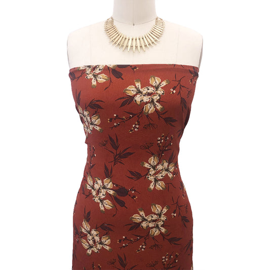 P-3147-754-MARSALA-MOSS - PRINTED POLY MOROCCAN 100% POLY