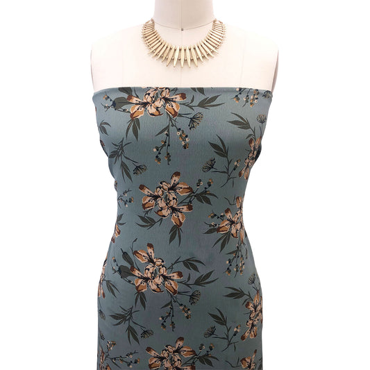 P-3147-754-SAGE-MOCHA - PRINTED POLY MOROCCAN 100% POLY