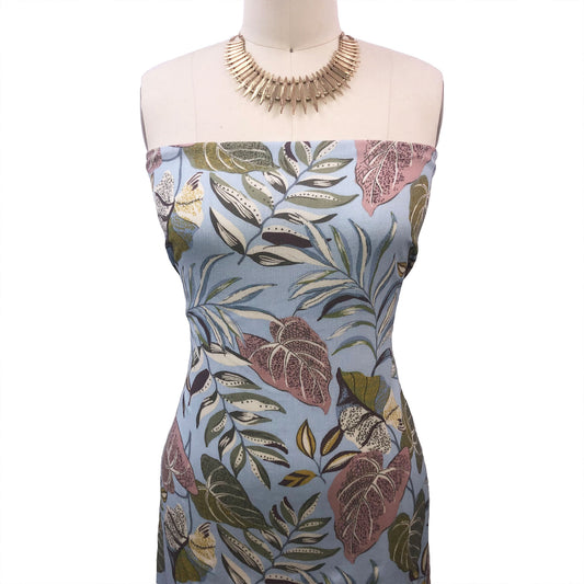 P-3150-636-BLUE-ASH-ROSE PRINTED CREPON 100% RAYON CREPON