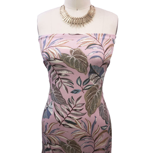 P-3150-636-PINK-TAUPE PRINTED CREPON 100% RAYON CREPON