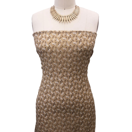 P-3167-816-YOR-SAND-MOCHA - PRINTED FANCY YORYU 100% POLYESTER