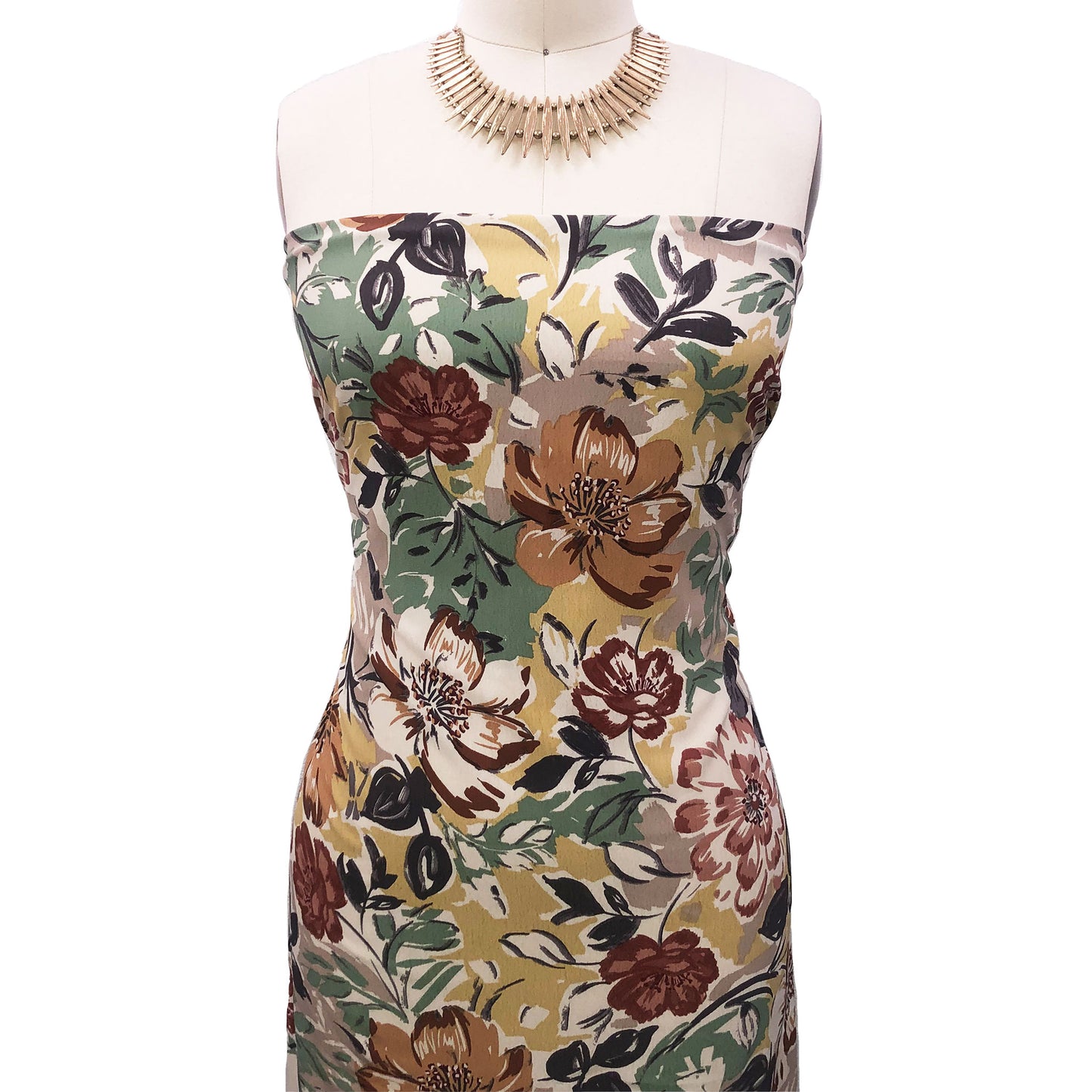 P-3169-754-BASIL-JOJOBA-CARAMEL - PRINTED POLY MOROCCAN 100% POLY