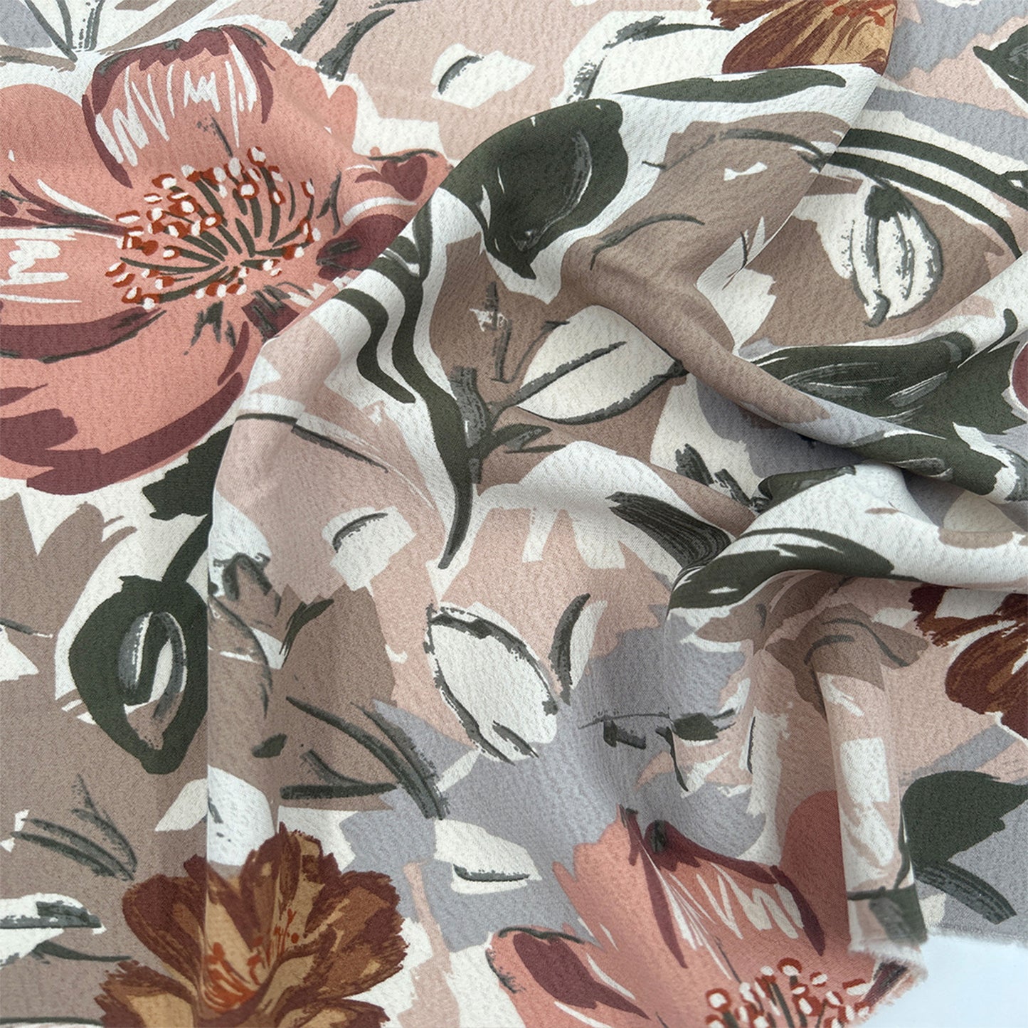 P-3169-754-SHELL-NATURAL-D-CORAL - PRINTED POLY MOROCCAN 100% POLY