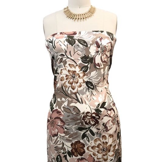 P-3169-754-SHELL-NATURAL-D-CORAL - PRINTED POLY MOROCCAN 100% POLY