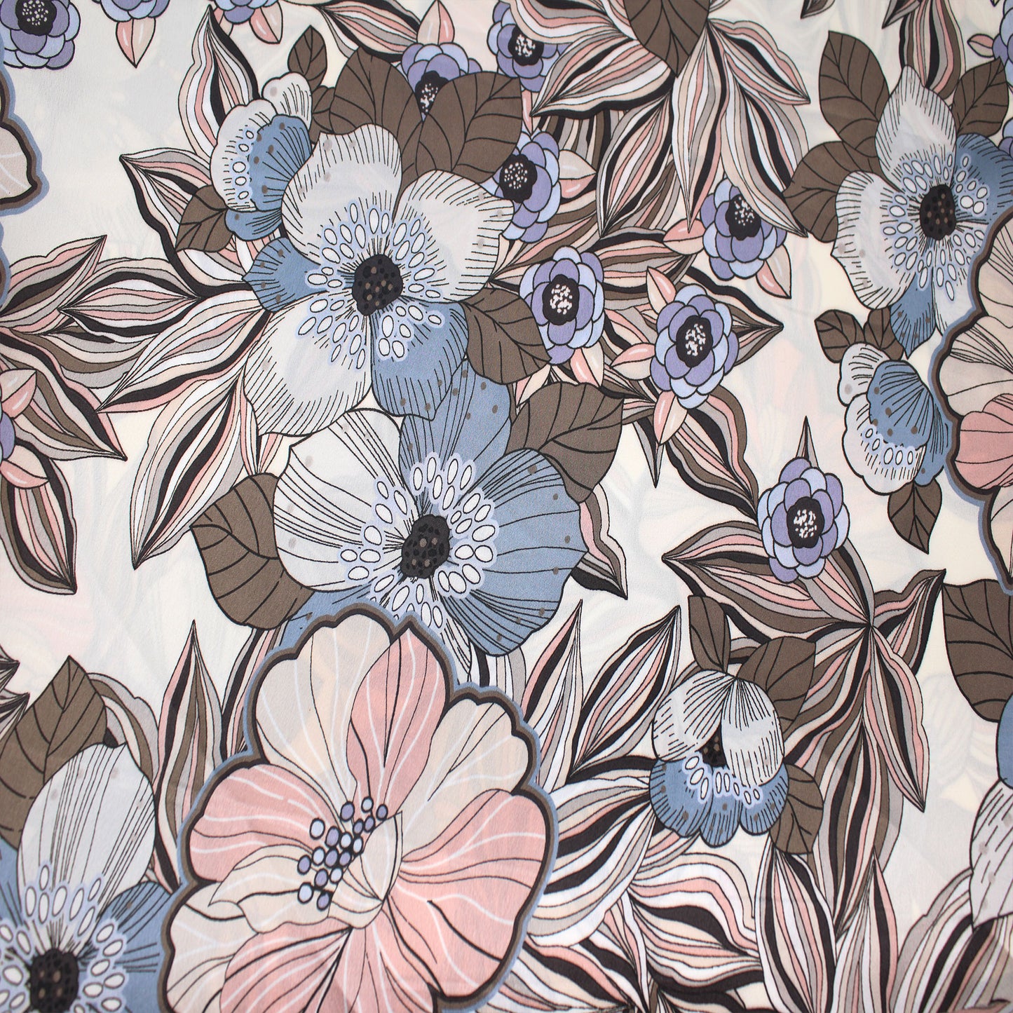P-3175-456-ECRU-PEARL-BLUSH - PRINTED STRETCH SATIN 100% POLY