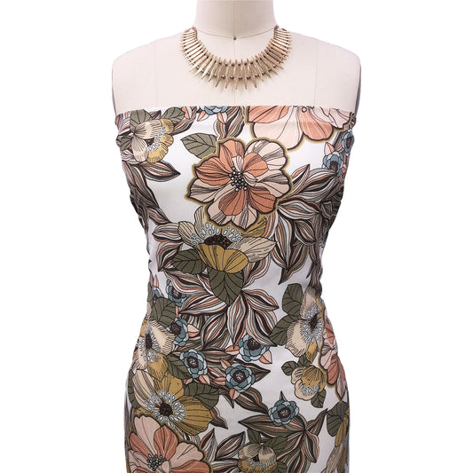 P-3175-754-OFF-WHITE-CORNSILK - PRINTED POLY MOROCCAN 100% POLY