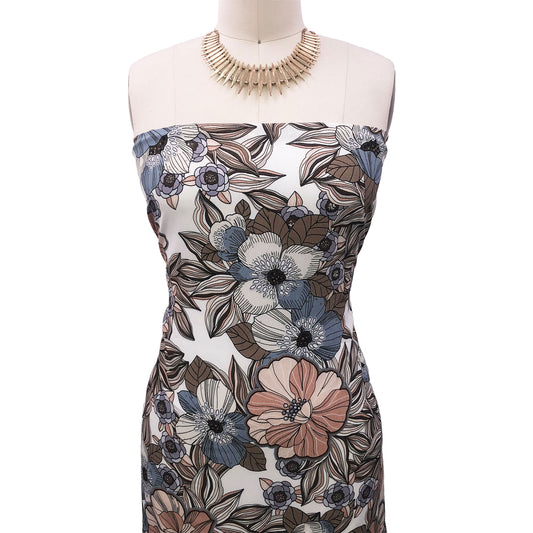 P-3175-754-OFF-WHITE-ASH-BLUE - PRINTED POLY MOROCCAN 100% POLY