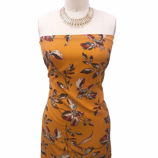 P-3184-754-HONEY-MUSTARD-BLUE-SURF - PRINTED POLY MOROCCAN 100% POLY