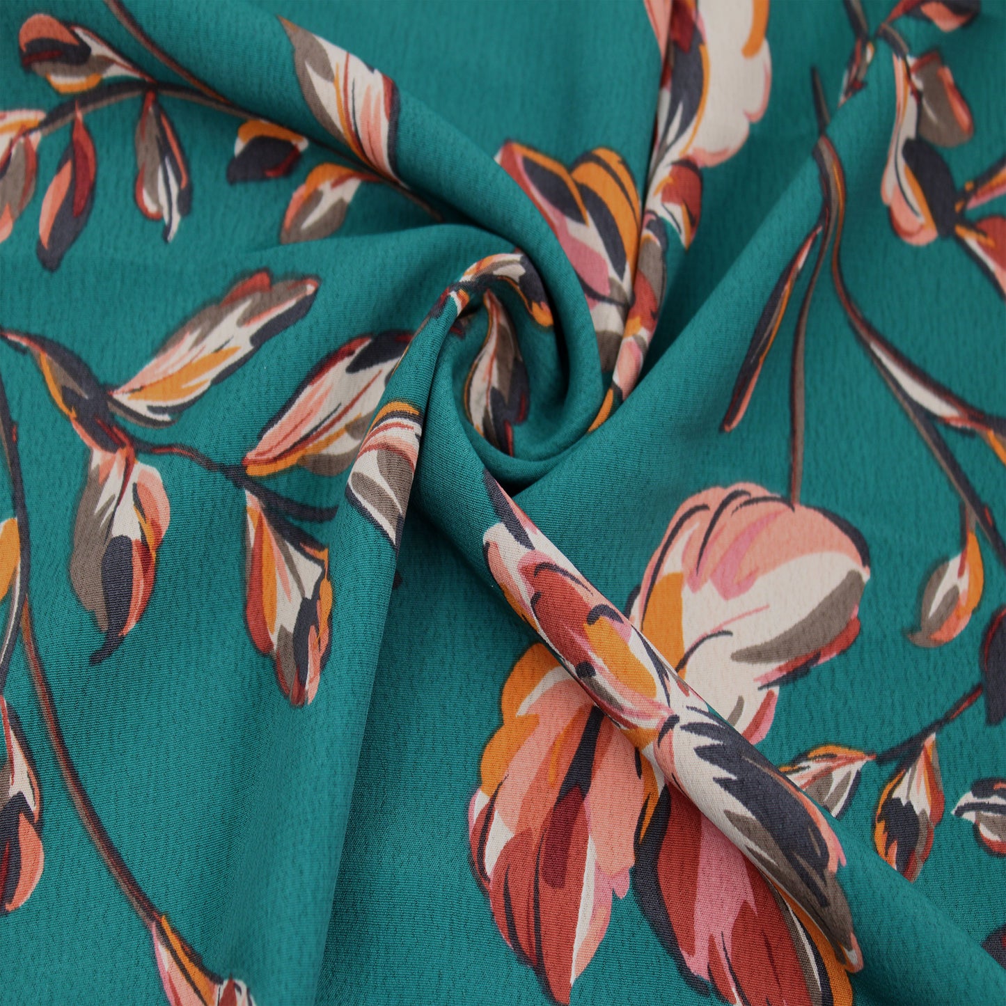 P-3184-754-PEACOCK-GOLDEN-OAK - PRINTED POLY MOROCCAN 100% POLY