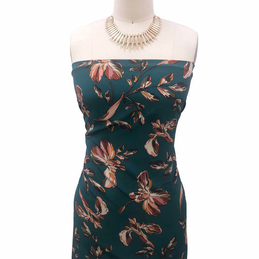 P-3184-754-PEACOCK-GOLDEN-OAK - PRINTED POLY MOROCCAN 100% POLY