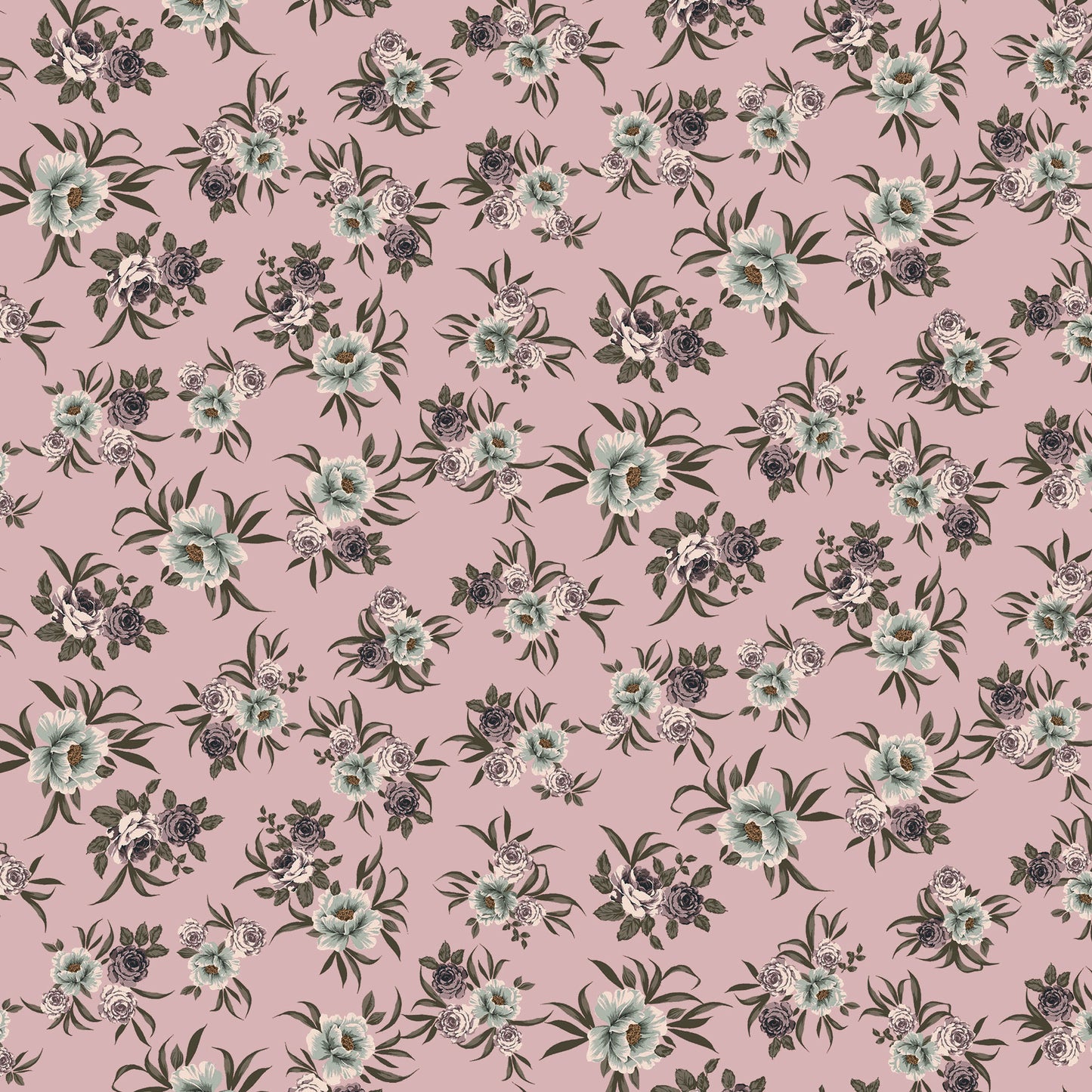 P-3241-636-BLUSH-BLUE PRINTED CREPON 100% RAYON CREPON
