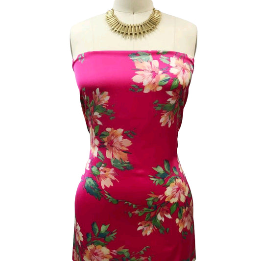 P-3300-702-FUCHSIA-MANGO - PRINTED SCUBA CREPE 97% POLY 3% SPANDEX