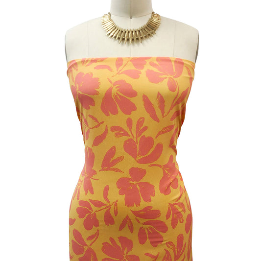 P-3301-754-APRICOT-SHELL-PINK - PRINTED POLY MOROCCAN 100% POLY