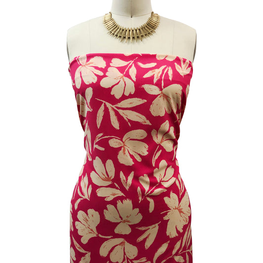 P-3301-754-FUCHSIA-VANILLA - PRINTED POLY MOROCCAN 100% POLY