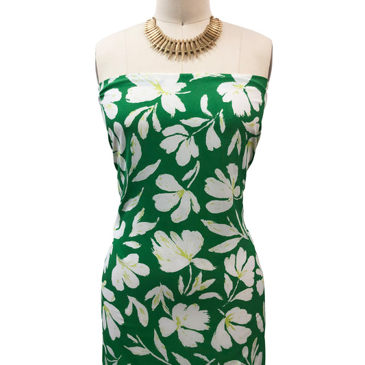 P-3301-754-KELLY-GREEN-OFF-WHITE - PRINTED POLY MOROCCAN 100% POLY