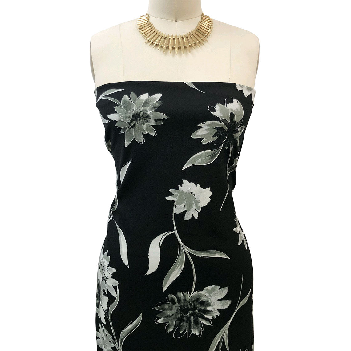 P-3309-702-BLACK-GREY - PRINTED SCUBA CREPE 97% POLY 3% SPANDEX