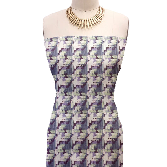 P-3310-730-VIOLET-SEAFOAM-GREEN - PRINTED DTY SEMI SHINY 93% POLY 7% SPANDEX