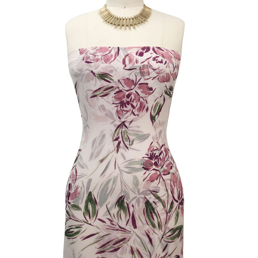 P-3323-501-BLUSH-PINK-BERRY - PRINTED 100% POLYESTER HI MULTI CHIFFON WASH