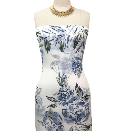 P-3323-501-PALE-SILVER-BLUE - PRINTED 100% POLYESTER HI MULTI CHIFFON WASH