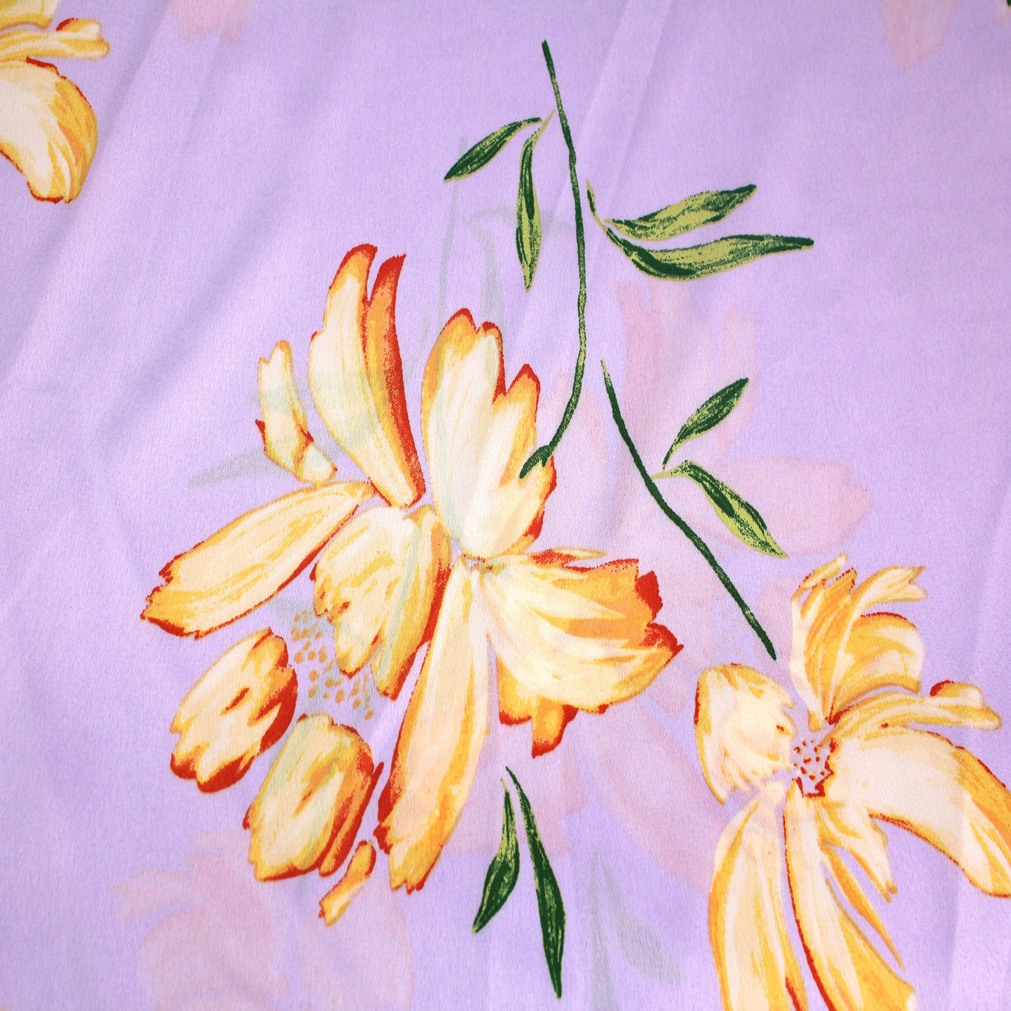 P-3327-456-LILAC-BANANA - PRINTED STRETCH SATIN 100% POLY