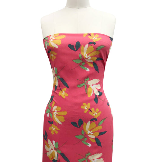 P-3340-754-BUBBLE-GUM-YELLOW - PRINTED POLY MOROCCAN 100% POLY